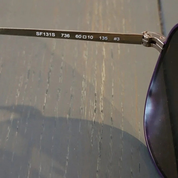 Salvatore Ferragamo Aviator Sunglasses Sf131s 736 Light Gold/purple 60mm… main image 4